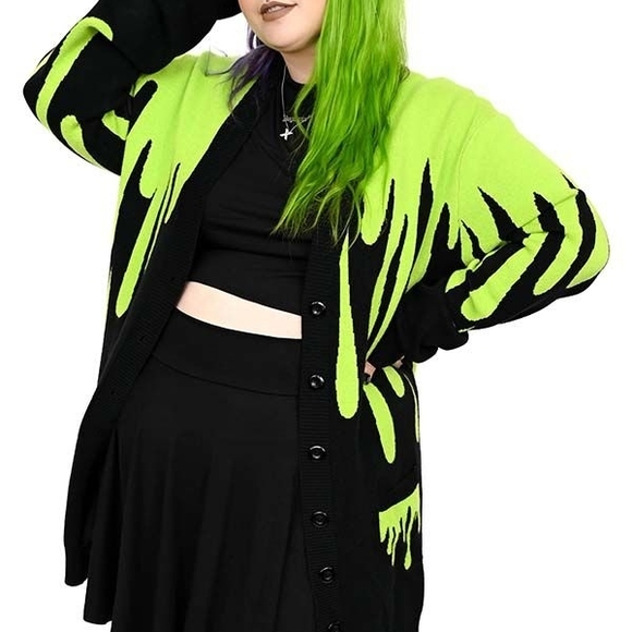 Neon Slimed Drip Cardigan - Picture 2 of 6